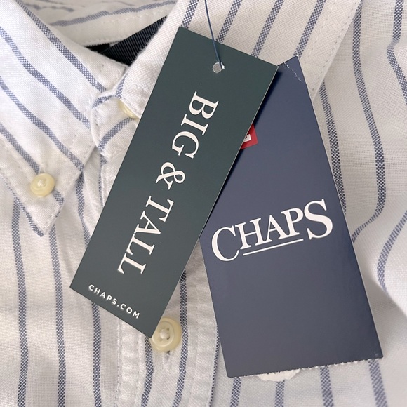 Chaps big & tall stripe cotton long sleeve shirt 3XB / 3TF - Picture 9 of 12